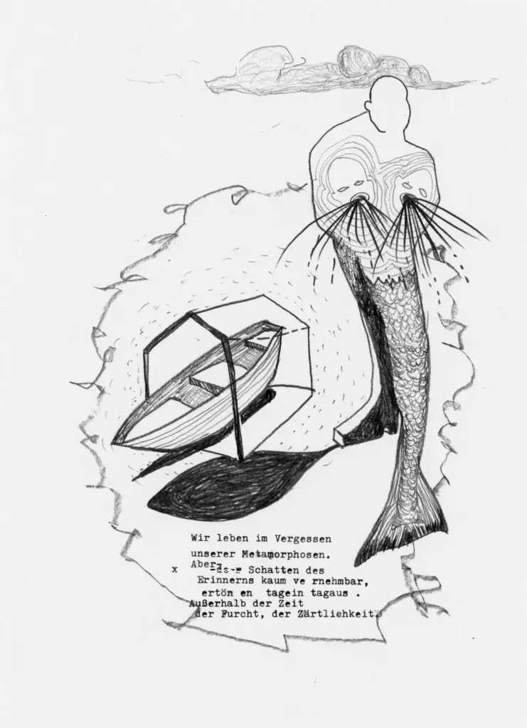 Im Vergessen unserer Metamorphosen Bleistift auf Papier